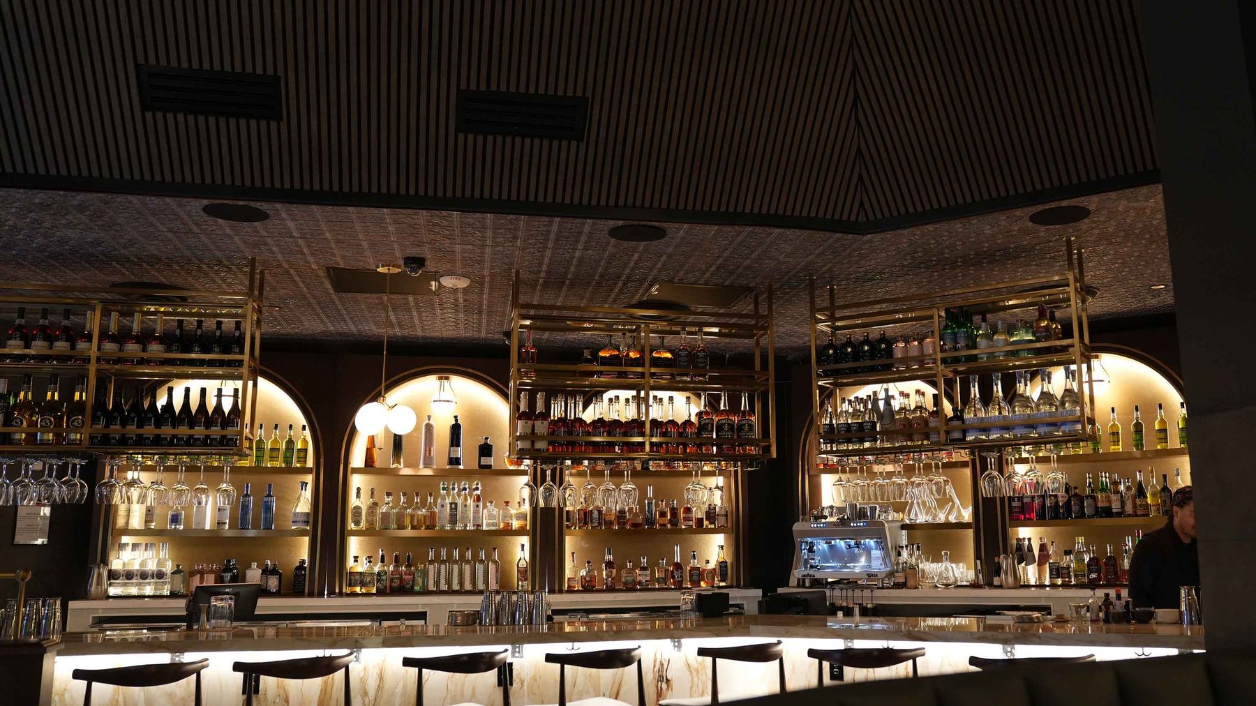 The Braseria bar set before service