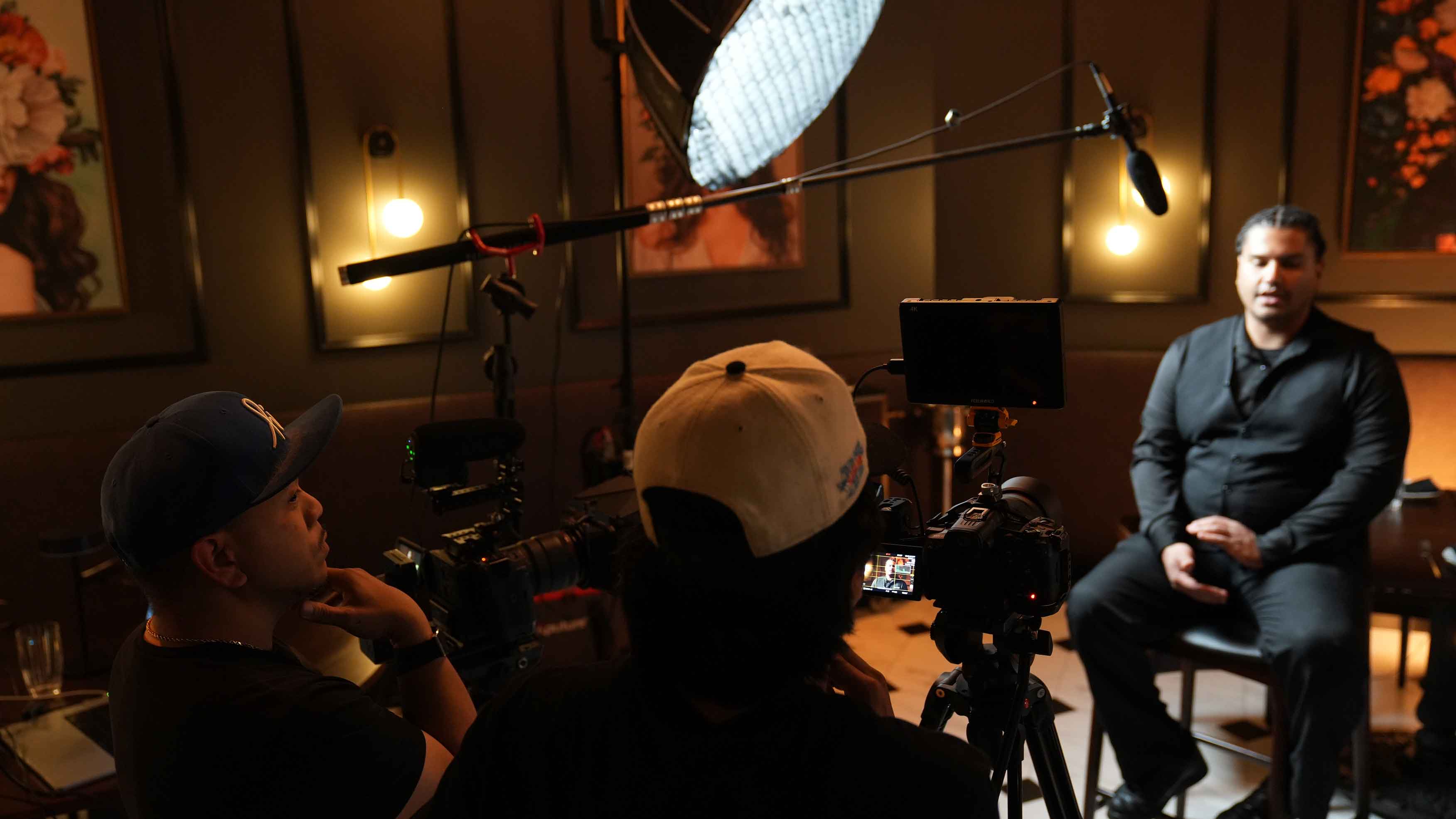 The Foodbox crew filming Justin's interview at Braseria
