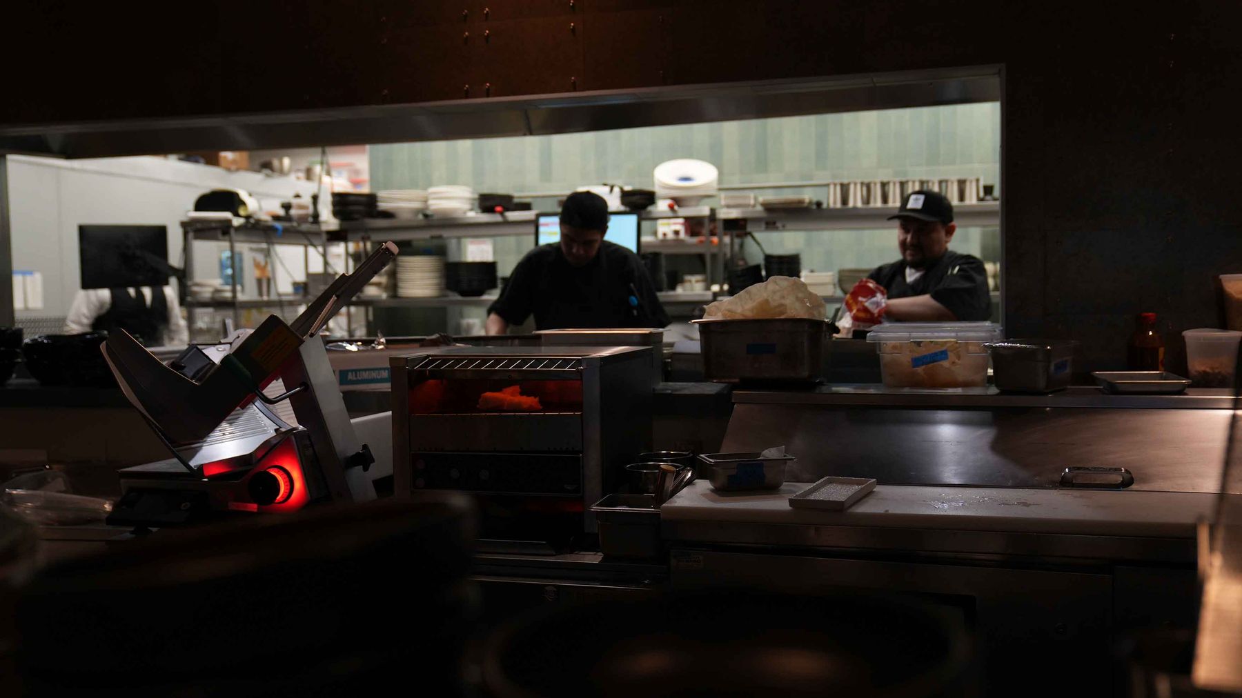 A Foodbox camera on the kitchen line at Braseria
