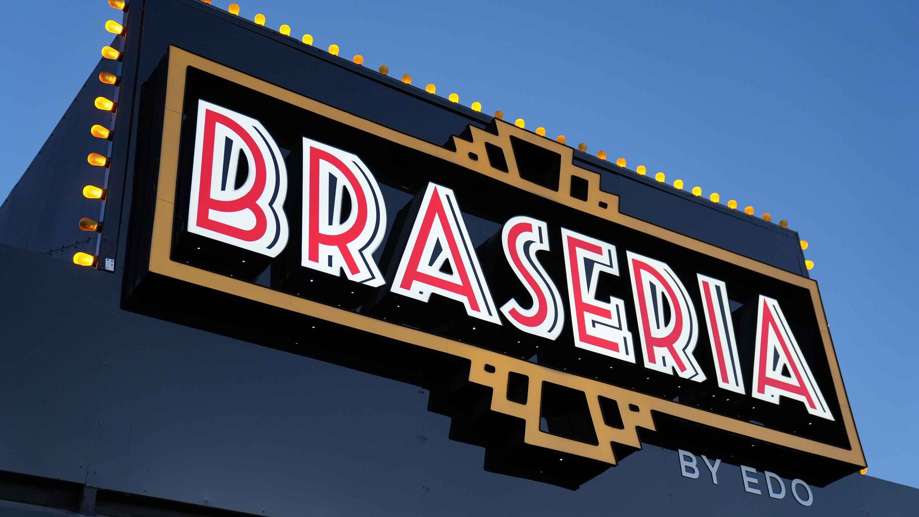 The Braseria marquee sign on Paradise Road