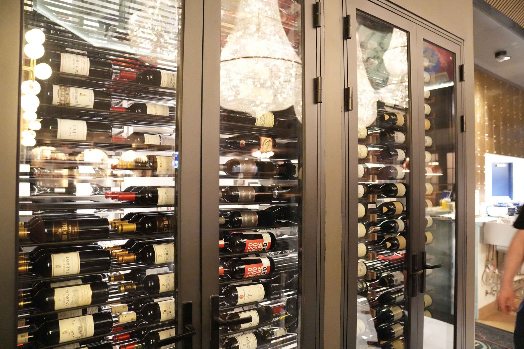 The glass wine cellar at Braseria